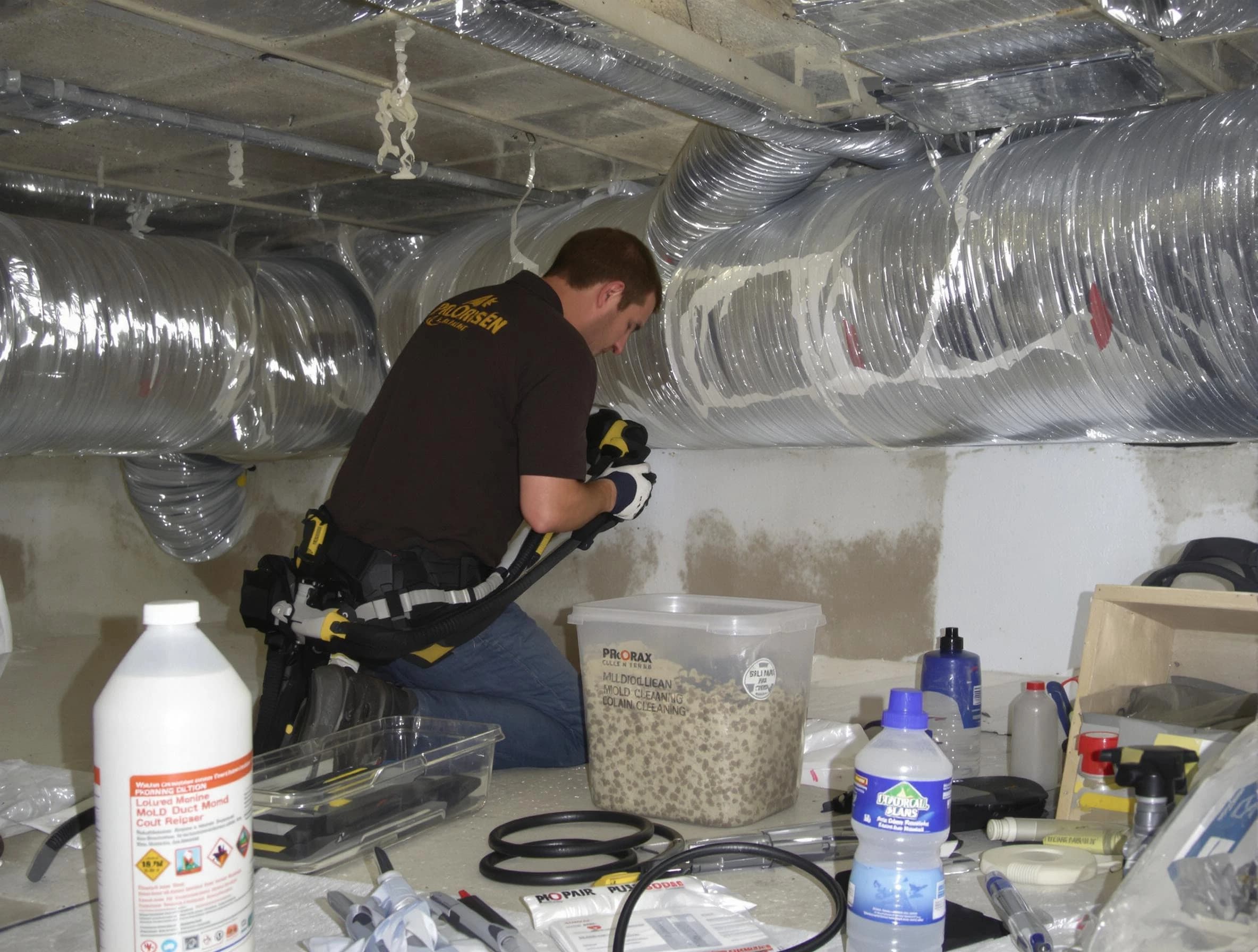 Alpharetta Air Duct Cleaning specialist performing professional mold removal from air ducts in Alpharetta