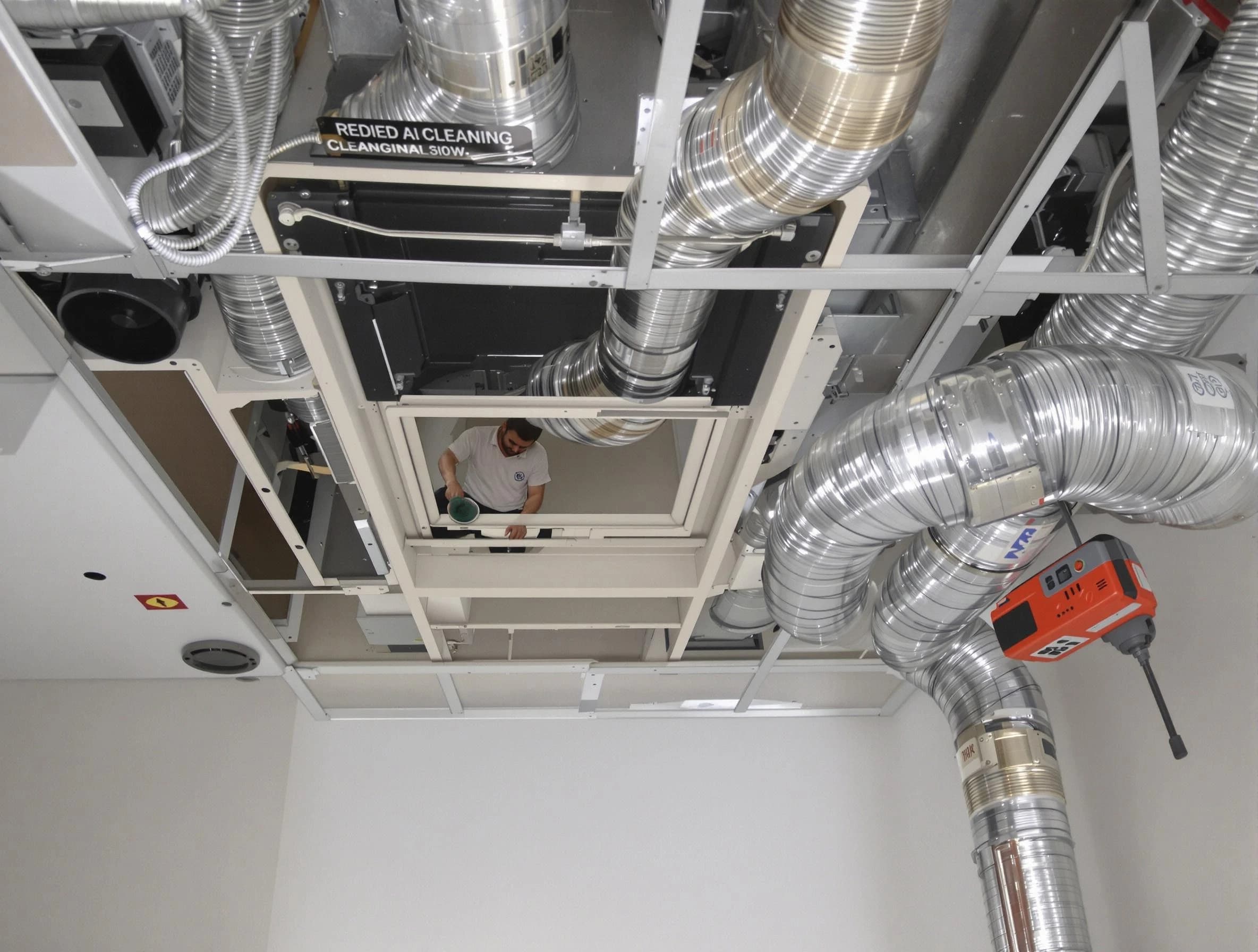 Alpharetta Air Duct Cleaning technician performing detailed central duct system cleaning in Alpharetta