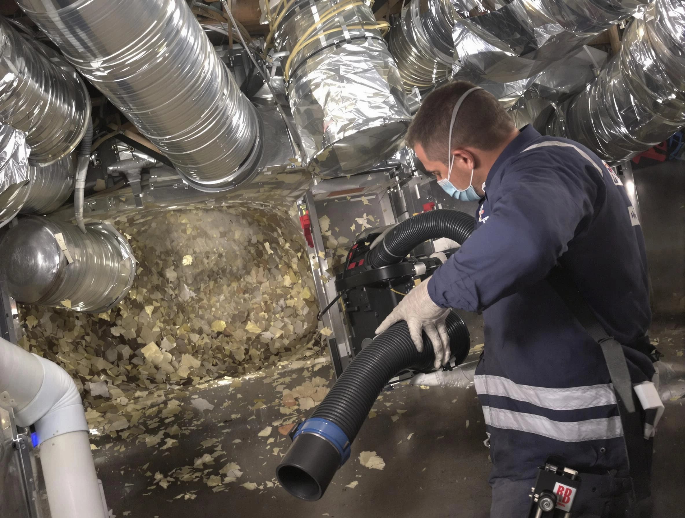 Alpharetta Air Duct Cleaning specialist operating negative pressure cleaning equipment for thorough duct maintenance in Alpharetta