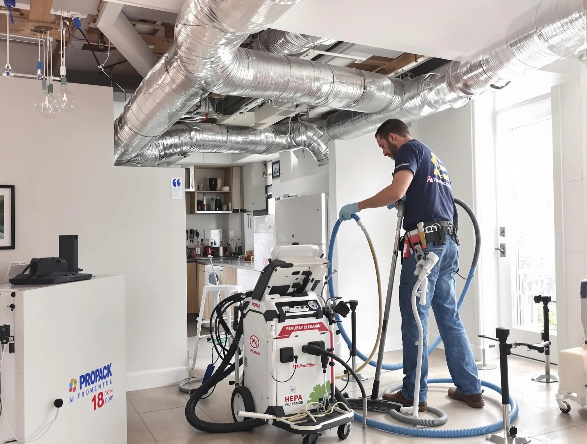 Alpharetta Air Duct Cleaning technician performing advanced pure duct cleaning with specialized equipment in Alpharetta