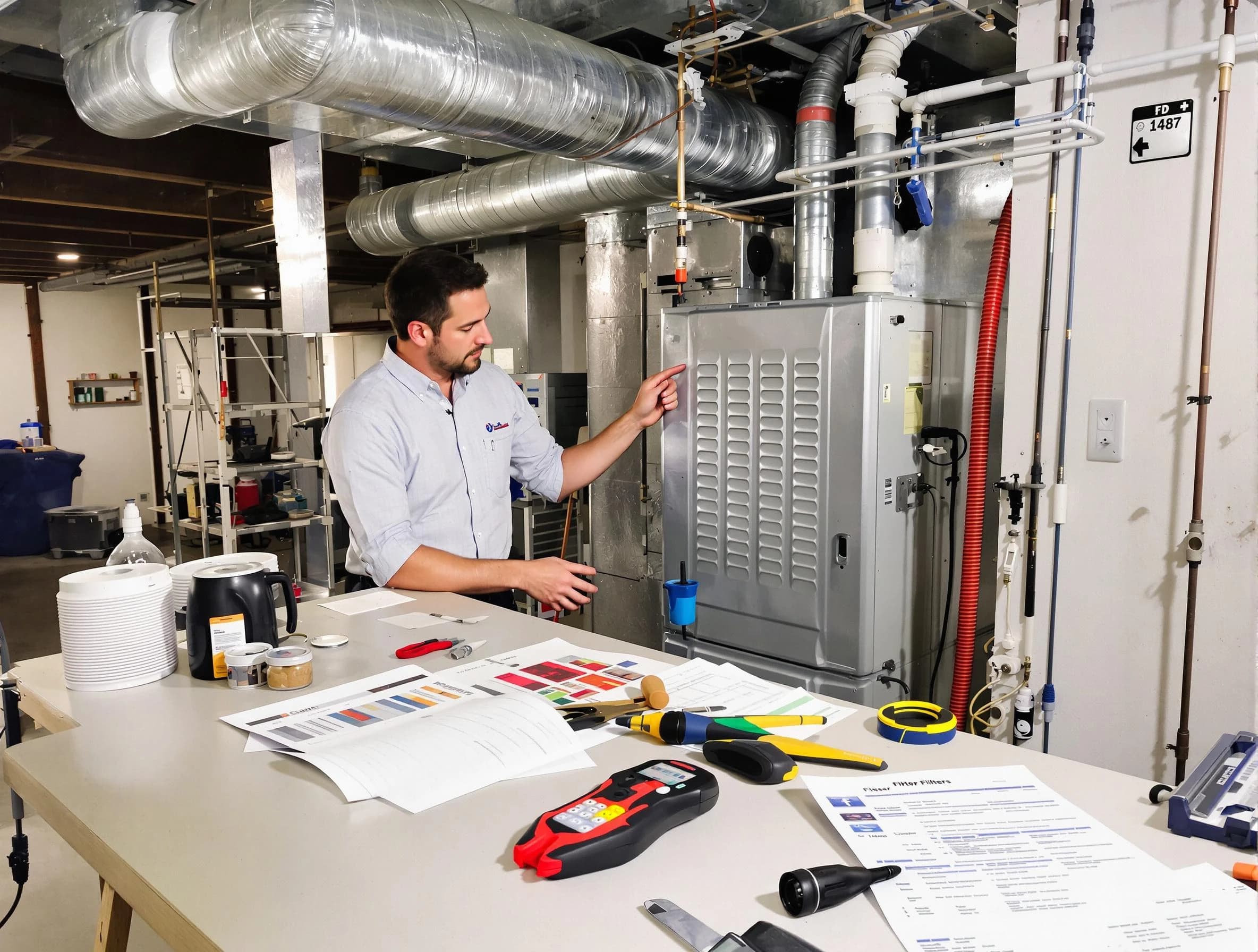 Alpharetta Air Duct Cleaning inspector conducting detailed filter system evaluation using professional diagnostic tools in Alpharetta