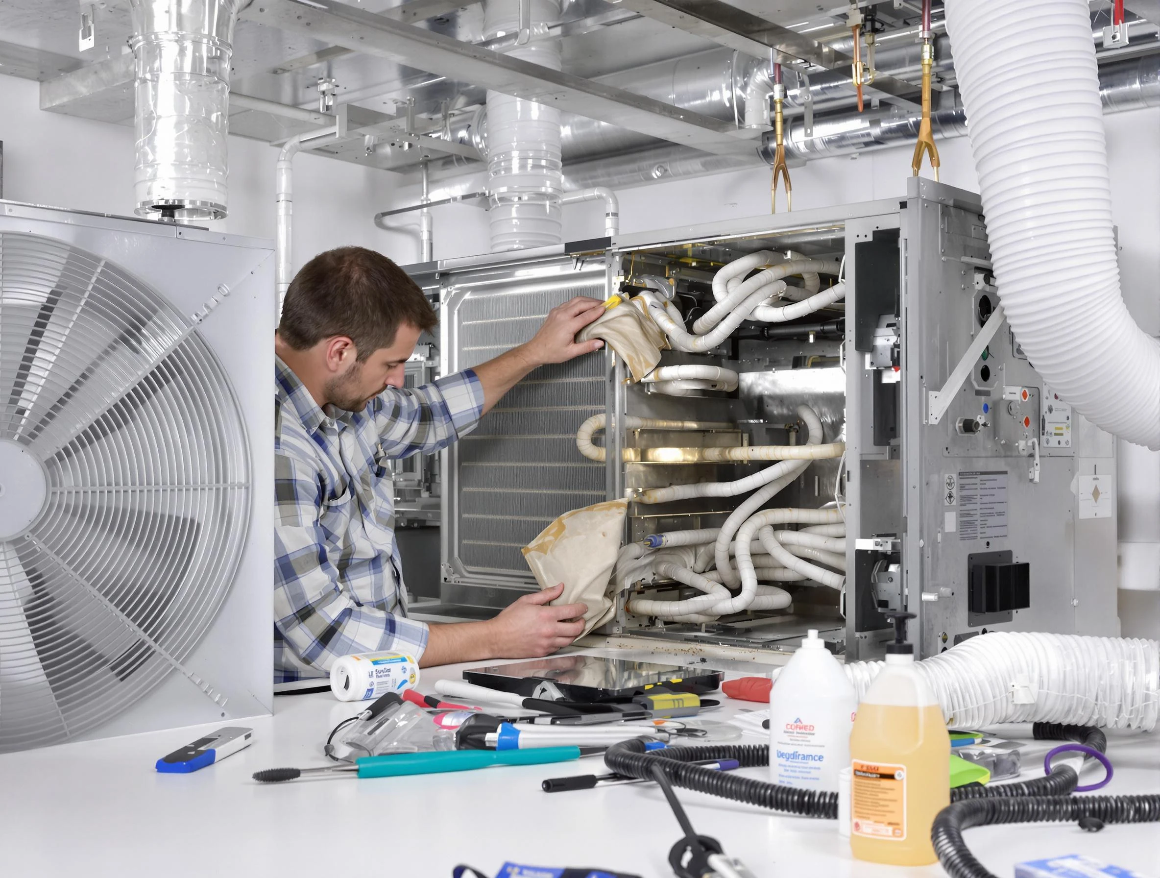 Alpharetta Air Duct Cleaning specialist performing precision AC coil cleaning in Alpharetta