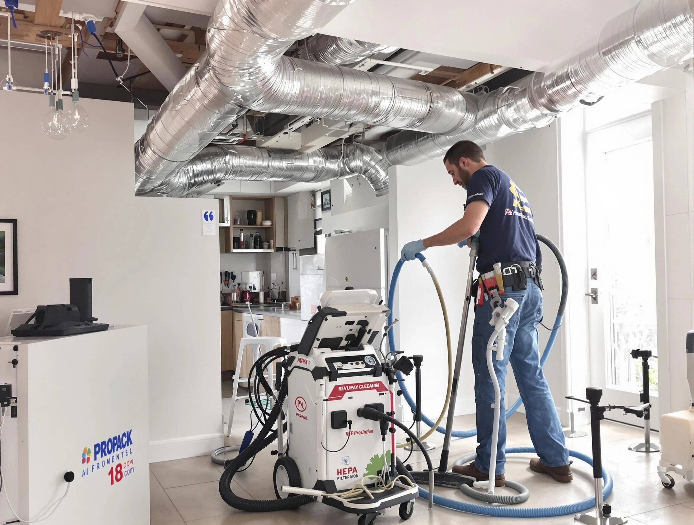 Alpharetta Air Duct Cleaning technician performing advanced pure duct cleaning with specialized equipment in Alpharetta